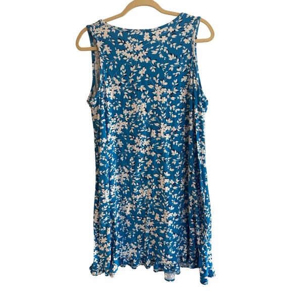 Draper James Women’s Blue Sleeveless Floral Ruffle Dress size L XL - Picture 4 of 8